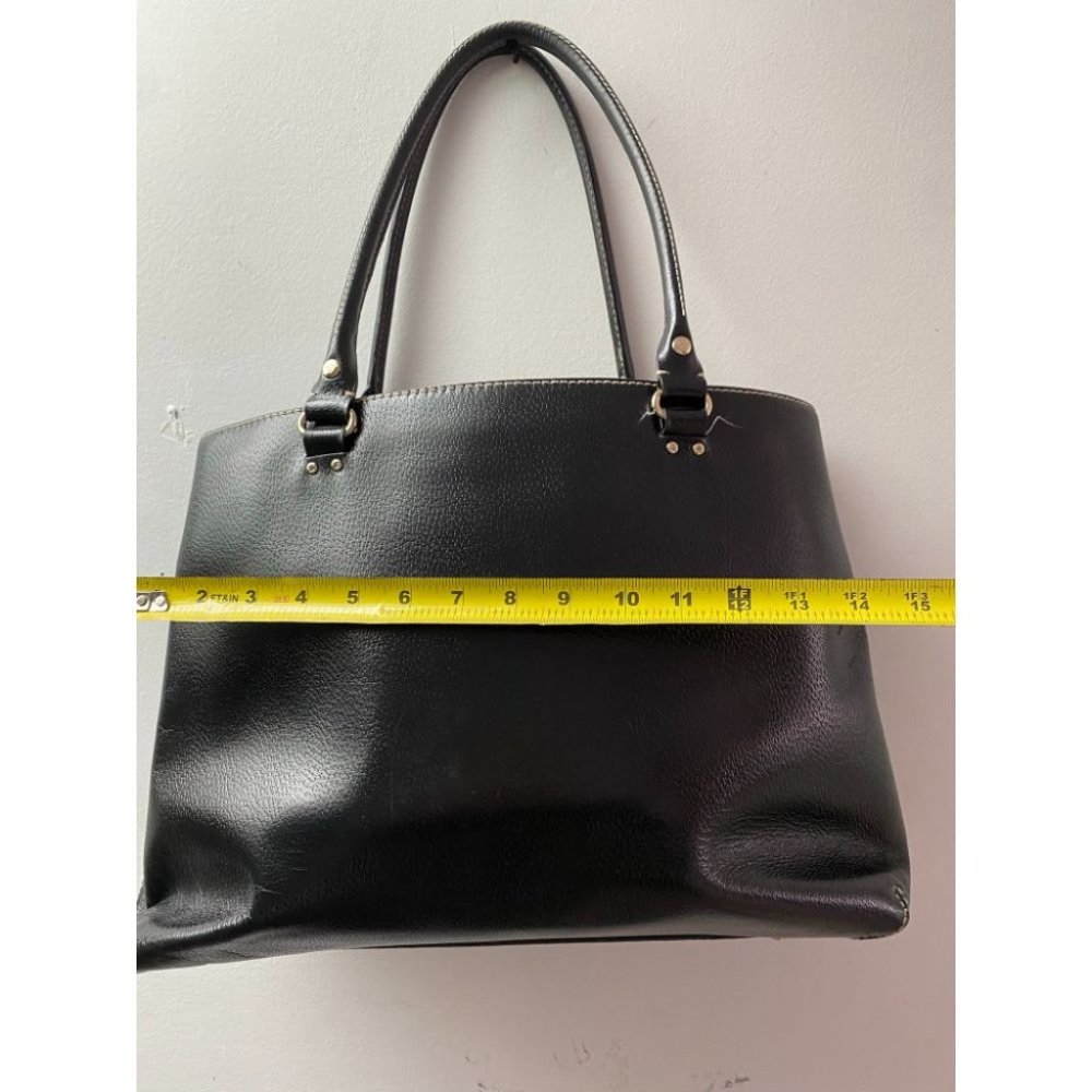 KATE SPADE Black Large Leather Tote Good Condition_5